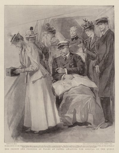 Le Prince et la Princesse de Galles à Cowes, attendant l